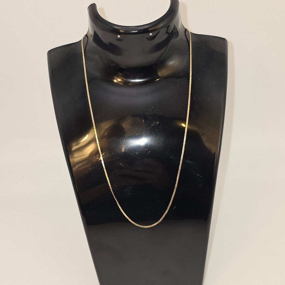 Curb Chain Necklace Women 16" Gold Excellent 14K Italy Link